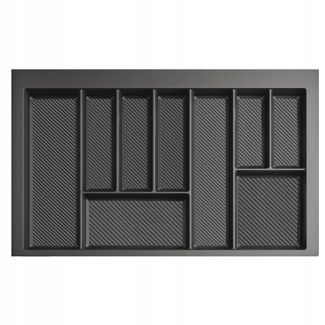 Wkład do szuflady kuchennej blum organizer na sztućce - rejs MAX grafit 80 przybornik, 9 przegródek, 75x49 cm, tworzywo sztuczne, szary