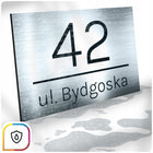 Tabliczka Adresowa z Numerem Domu i Nazwą Ulicy - Aluminium 20x30cm oznaczenie posesji, szyld na elewację, srebrna