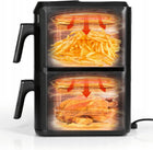 Frytkownica beztłuszczowa dwukomorowa pionowa voksar T11 AIR fryer 12l XXL czarny