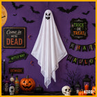 ZESTAW 3X DUCH WISZĄCY BIAŁY DEKORACJA NA HALLOWEEN OZDOBA DUSZEK STRASZNA straszydło do zawieszenia 65 cm, impreza