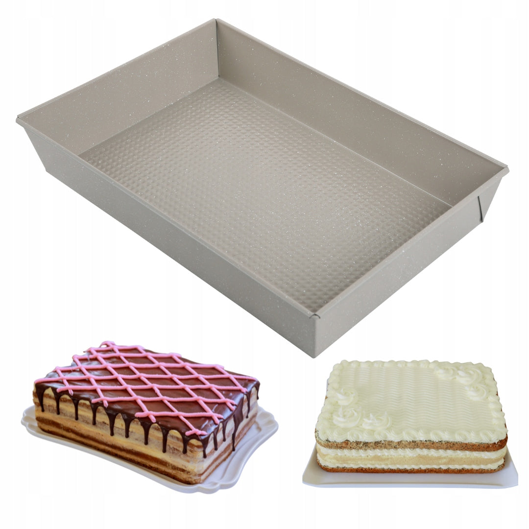Blacha Forma Pieczenia 36,5×24×6 cm KINGHoff KH-1975 beżowa non-stick 220°C naczynie do wypieków, ciast i zapiekanek