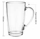 Komplet 6x kubki LATTE szklane Duże 400ml ŁYŻECZKI szklanki do kawy i herbaty, przezroczyste, można myć w zmywarce