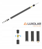 Lampa wisząca sufitowa Laser Sopel Tuba 853-EZ2 Czarna G9 2-Punktowa LED żyrandol metalowy do salonu, jadalni lub kuchni
