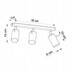 Plafon ring 3 chrom SL.0729 Sollux Lighting oprawa sufitowa GU10, potrójna, szerokość 45 cm, do salonu