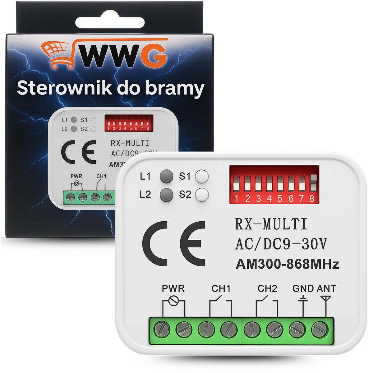 Radioodbiornik odbiornik uniwersalny sterownik 300-868MHz do napędu bramy moduł radiowy do automatyki wjazdowej, 2