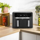 Frytkownica beztłuszczowa tefal EY9428E XXL 11l 2700W dwukomorowa Air Fryer czarny