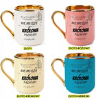 Kubek Elegancki Złoty Kosmetyczki Stylistki Paznokci z Grafiką Nadrukiem ceramiczny 330 ml do herbaty, personalizowany