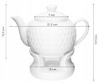 Dzbanek na Podgrzewaczu Biały Porcelana Imbryk do Herbaty Prezent 900ml czajniczek do parzenia naparów, serwowania