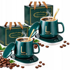 2x zestaw kubek podgrzewany podstawka podgrzewacz wody herbaty kawy prezent ceramiczny 350 ml, do napojów, można myć w