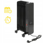 Grzejnik olejowy elektryczny 1500W 7 żeberek czarny wifi tuya termostat LCD kaloryfer do domu, sterowanie zdalne
