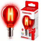 Żarówka LED E14 G45 4,5W = 40W Czerwona Filament Mocna Kulka Niemrugająca źródło światła dekoracyjne do nastrojowego