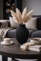 Wazon dekoracyjny nietłukący skandi boho modern nowoczesny czarny 18 CM pojemnik na kwiaty, do salonu, z tworzywa