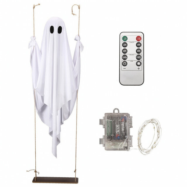 150cm duch halloween wiszący świecący LED na huśtawce dekoracja straszydło, ozdoba na przyjęcie kostiumowe, do wnętrz