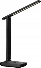 Lampka biurkowa LED do czytania na biurko nocna 3 barwy kreślarska USB HQ ściemniana lampa stołowa czarna 29 cm