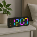 Budzik zegar elektroniczny cyfrowy LED 24h głośny alarm drzemka temp stołowy na stolik nocny, pokojowy, wyświetlacz
