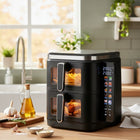 Frytkownica beztłuszczowa dwukomorowa 11L2800W airdweller AIR fryer czarna czarny