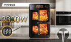 Frytkownica Beztłuszczowa Air Fryer 12l 3300W Frytownica Dwukomorowa Tacka czarny