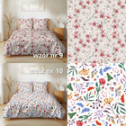 Komplet Pościeli 100% Bawełna 160x200 cm - Kwiaty Boho Beżowe Tło poszewki 70x80, 3 części, zapięcie na suwak