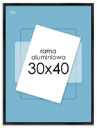 Czarna Ramka na zdjęcia 30x40 cm aluminiowa Czarne ramki do zdjęć 40x30 cm metalowa oprawa fotografii, dekoracja