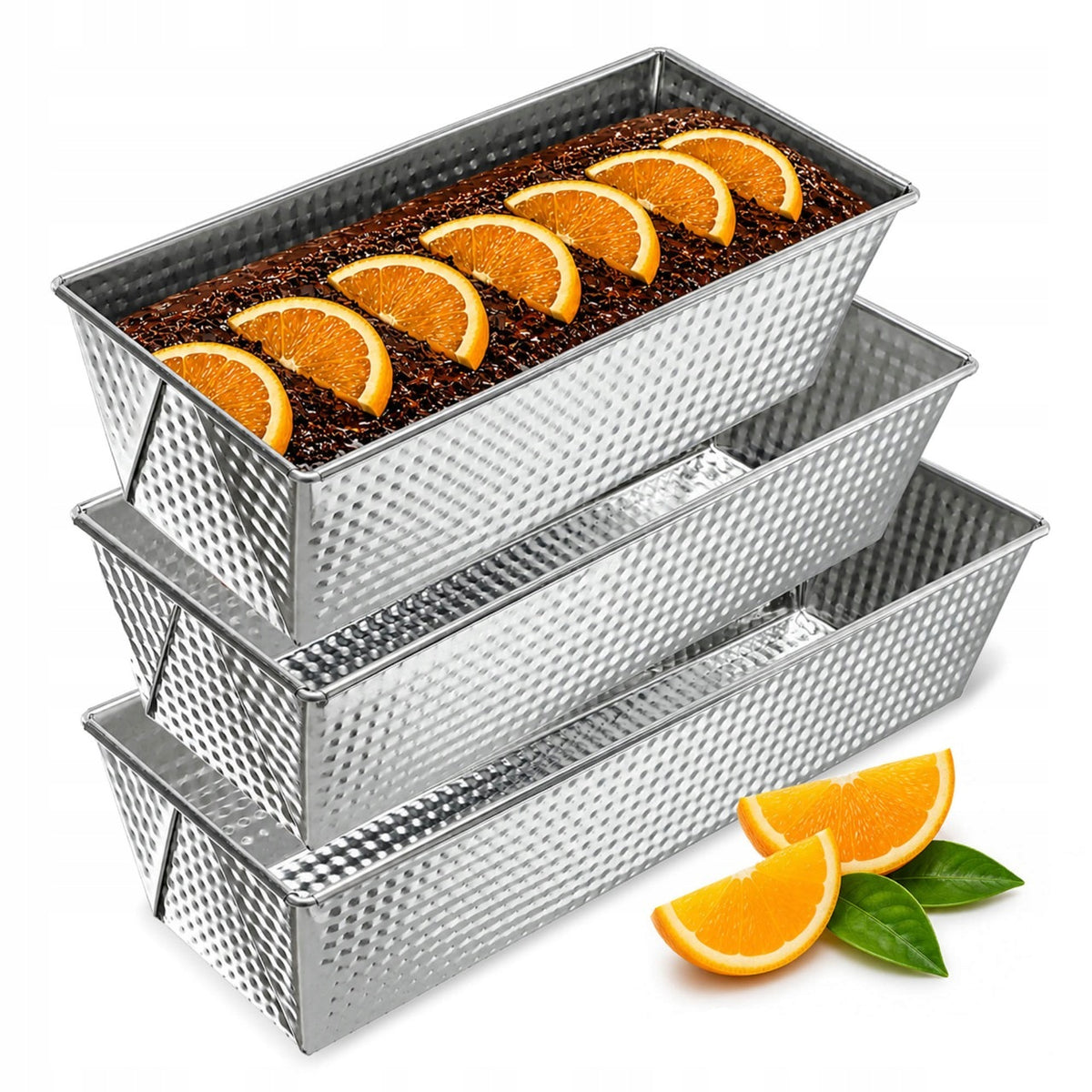 Blacha forma do pieczenia chleba keksówka do ciasta blaszka zestaw XXL 3szt metalowe foremki do wypieków 35 x 12 x 8 cm