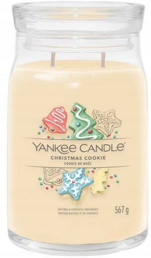 Yankee Candle Świeca christmas cookie 567g aromatyczna do wnętrz, dwuknotowa, bawełniany knot, ponad 75 godzin palenia