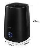Nawilżacz powietrza ultradźwiękowy czarny 4l + aromaterapia + jonizacja zimna mgiełka, higrometr, higrostat, timer