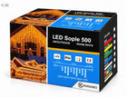SOPLE 500LED KURTYNA LAMPKI ZEWNĘTRZNE IP44 BIAŁY CIEPŁY + ZIMNY FLASH 25M kurtyna świetlna 2500 cm