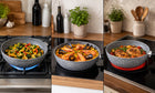 3x patelnia zestaw patelni granitowych 20/22/26 cm indukcja GAZ aluminium do smażenia, kuchnia ceramiczna i