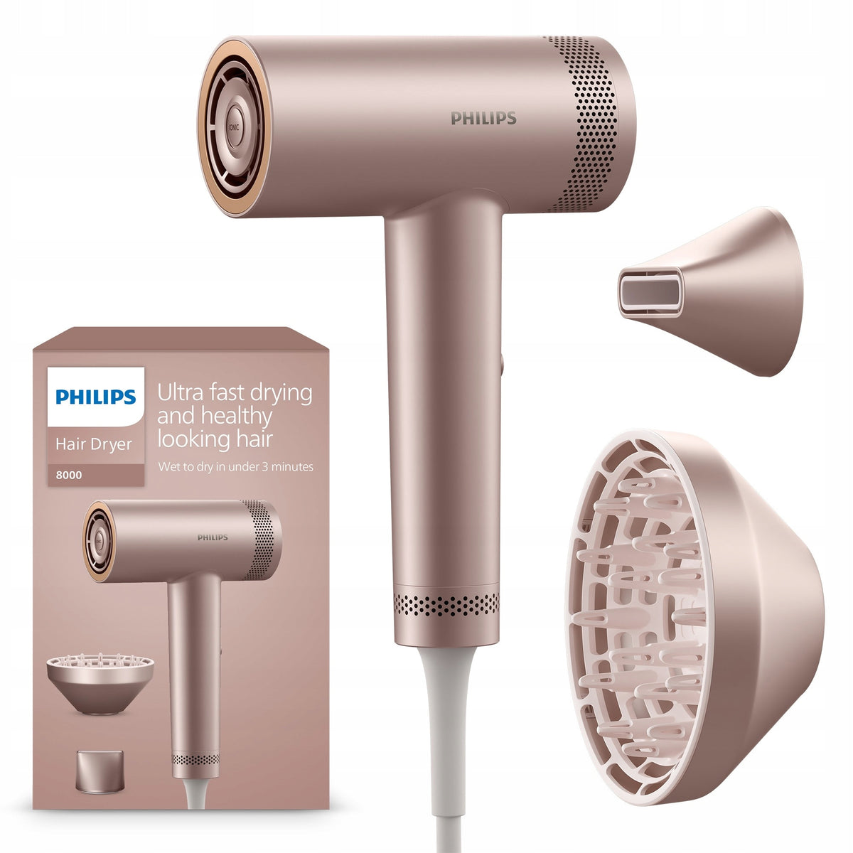 Suszarka do włosów ThermoShield Advanced jonizacja 1400W Philips BHD837/10 beżowy/brązowy