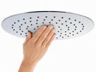 Deszczownica prysznicowa srebrna okrągła chrom natryskowa okrągła 25cm slim głowica do kabiny łazienkowej, talerzowy