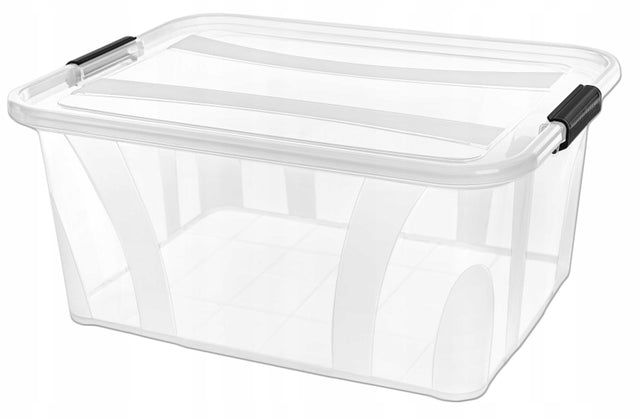 Pojemnik z Pokrywą 32l Plastikowy Pudło na Zabawki Klocki Buty Ubrania A4 Organizer transparentny do przechowywania