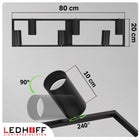 Lampa Sufitowa LED Oprawa Halogenowa 6x GU10 Kinkiet SPOT Ruchomy Reflektor listwa oświetleniowa czarna aluminiowa 80