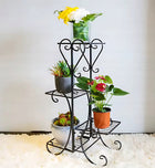 Kwietnik stojak na kwiaty metalowy stojący loft rośliny regał 79 CM czarny