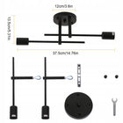 Lampa Sufitowa Wisząca Zyrandol E27 Czarny Loft Nowoczesny Comely oprawa oświetleniowa metalowa 2-punktowa do salonu
