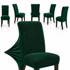 Pokrowce na krzesła 6 SZT Żakard Uniwersalne Elastyczne Zielone grube ochraniacz fotelowy, osłona tapicerki, dekoracja