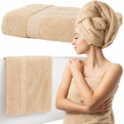 2x ręcznik kąpielowy 70x140 duży 100% bawełna 500g gruby hotelowy SPA BEŻ szybkoschnące tekstylia łazienkowe z