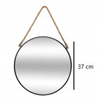 Lustro wiszące ścienne okrągłe na linie sznur 37cm 380 mm 38 cm