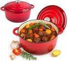 Garnek żeliwny 5,9l emaliowany Emalia z pokrywą indukcja piekarnik GAZ 28cm do duszenia, gulaszu, zup i dań