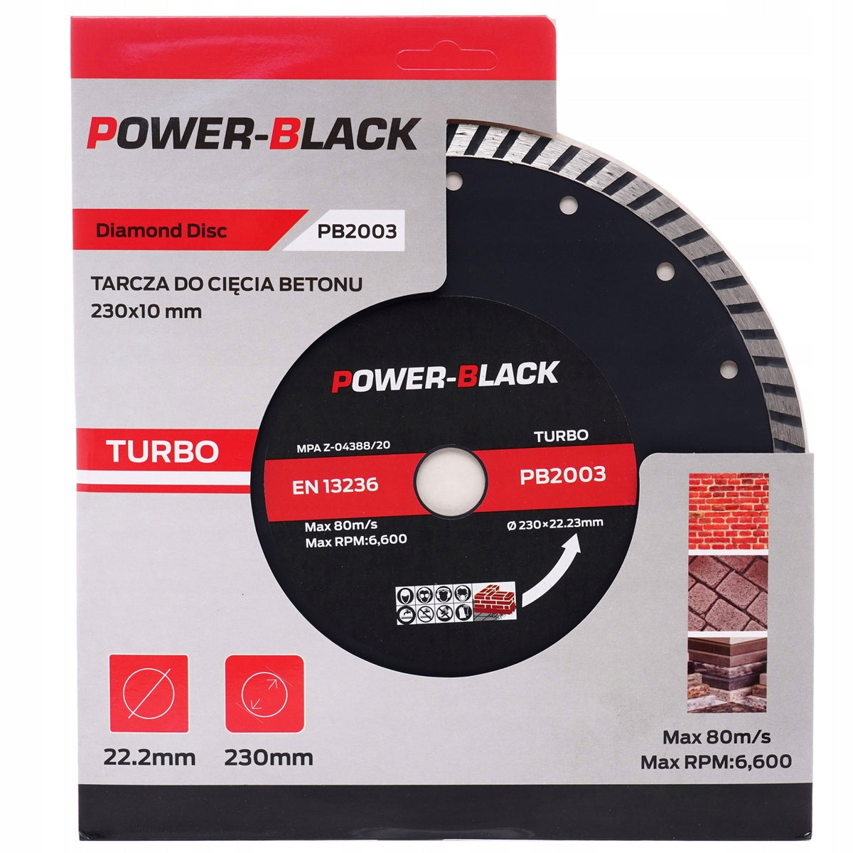 Tarcza diamentowa turbo do betonu kostki 230 10 MM