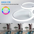 LAMPA SUFITOWA LED WISZĄCA BIAŁY ŻYRANDOL RING NOWOCZESNA SALONU 48W 6500K oświetlenie do wnętrz, 4 punkty światła