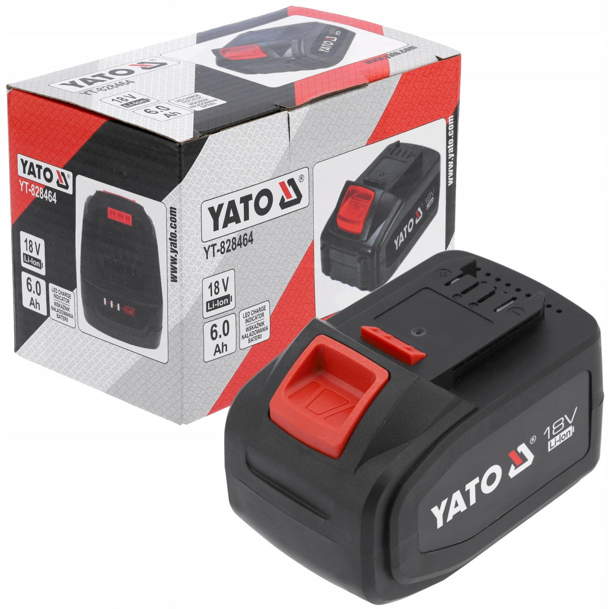 YATO AKUMULATOR 18V LI-ION 6,0AH BATERIA DO ELEKTRONARZĘDZI SYSTEMU 18V pakiet zasilający do narzędzi bezprzewodowych