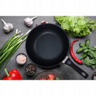 MG Home PATELNIA WOK 28 cm czarna z pokrywką, nieprzywierająca, INDUKCJA do smażenia i duszenia, z nienagrzewającymi