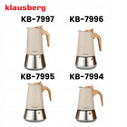 Kawiarka Klausberg KB-7997 12 espresso Moka Indukcja Gaz Stal Premium zaparzacz do kawy, 600 ml, beżowy
