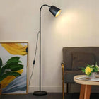Lampa Stojąca Podłogowa Czarna Mat Regulowana 168cm E27 LED Włącznik Metal do salonu, sypialni, biura i jadalni