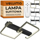 Plafon LED sufitowy 30 w 3000 lm Barwa Światła 3w1 Ściemnianie 45x38x6cm lampa do salonu czarna zintegrowane źródło