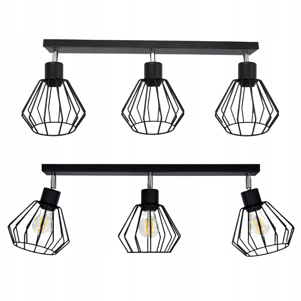 LAMPA SUFITOWA WISZĄCA DO SUFITU POKOJU PLAFON LOFT BRYLANT DUT ŻYRANDOL oprawa oświetleniowa metalowa czarna
