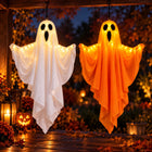 Ozdoby Halloween Dekoracje wiszące świecące duchy LED świetlne zestaw x2