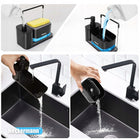 Dozownik na płyn do mycia naczyń mydła pojemnik + gąbka organizer do kuchni na detergent, zmywak, 200 ml, plastikowy