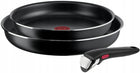 Patelnie Tefal ingenio extra czarna non-stick 24/28 cm zestaw 3 el do smażenia, odpinany uchwyt, do piekarnika i
