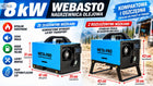 Nagrzewnica olejowa 8 KW spalinowa webasto ogrzewanie postojowe 12v 230v ogrzewacz powietrza, piecyk paliwowy